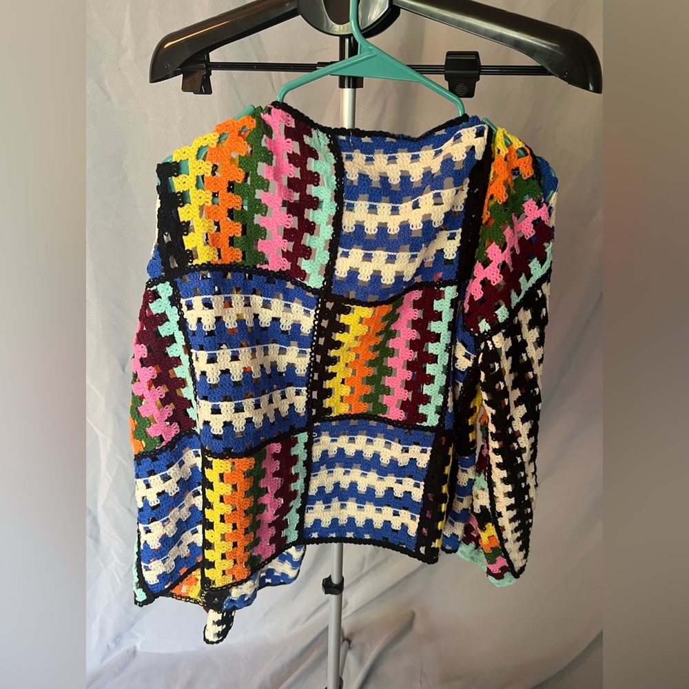 Nwot Pol Multicolor Patchwork Cardigan - image 2